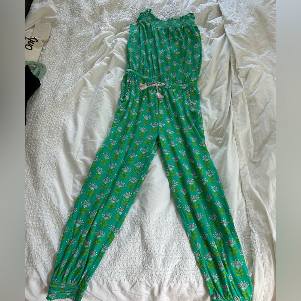 Boden Green Floral Jumpsuit
